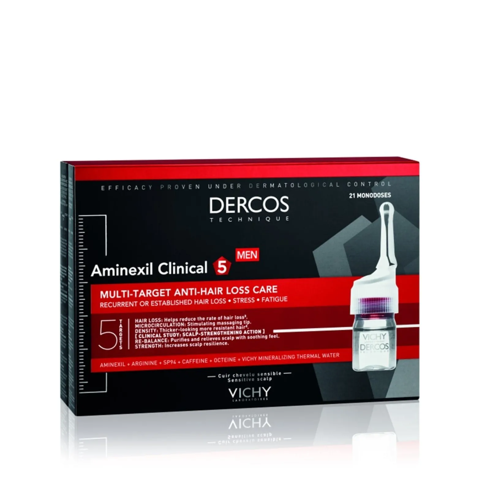 Vichy Dercos Aminexil Clinical 5 Anti-Hair Loss Ampoules Men x21