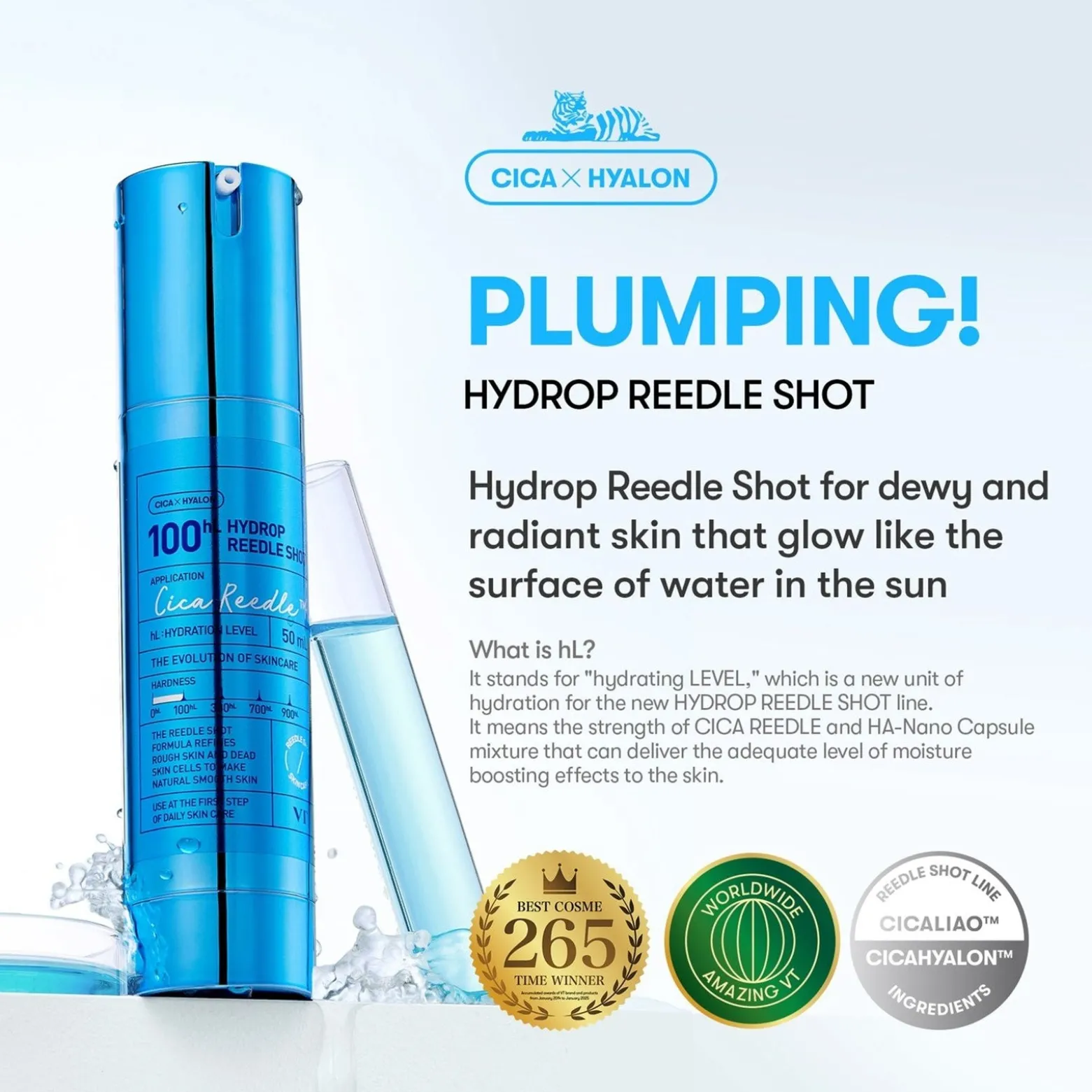 VT Cosmetics Cica Reedle Hydrop Reedle Shot 100hL 50ml (1.69floz)