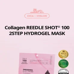 VT Cosmetics Collagen Reedle Shot 100 2Step Mask Firming Hydrogel Face Mask x1 (1.16oz)