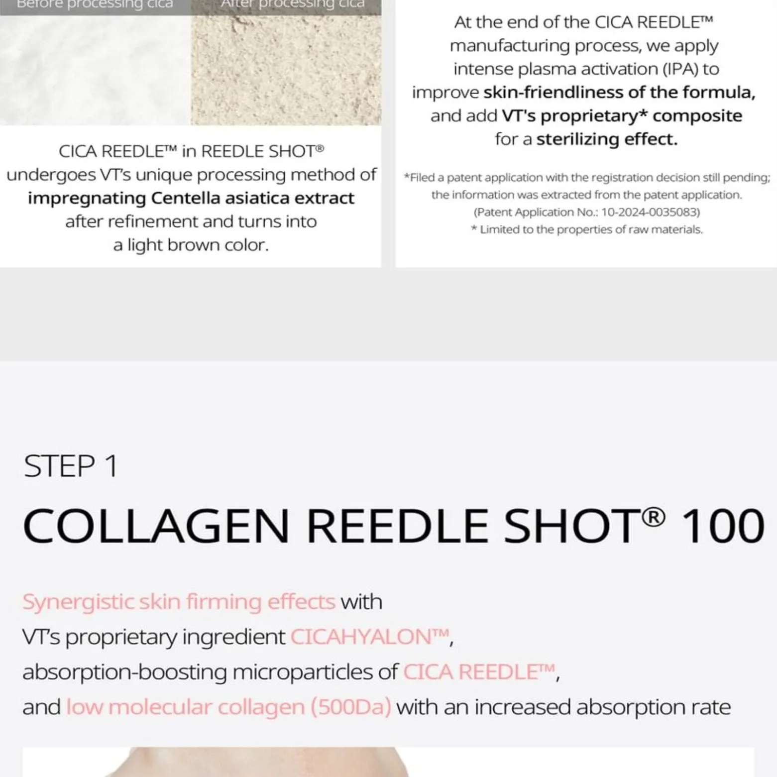 VT Cosmetics Collagen Reedle Shot 100 2Step Mask Firming Hydrogel Face Mask x1 (1.16oz)