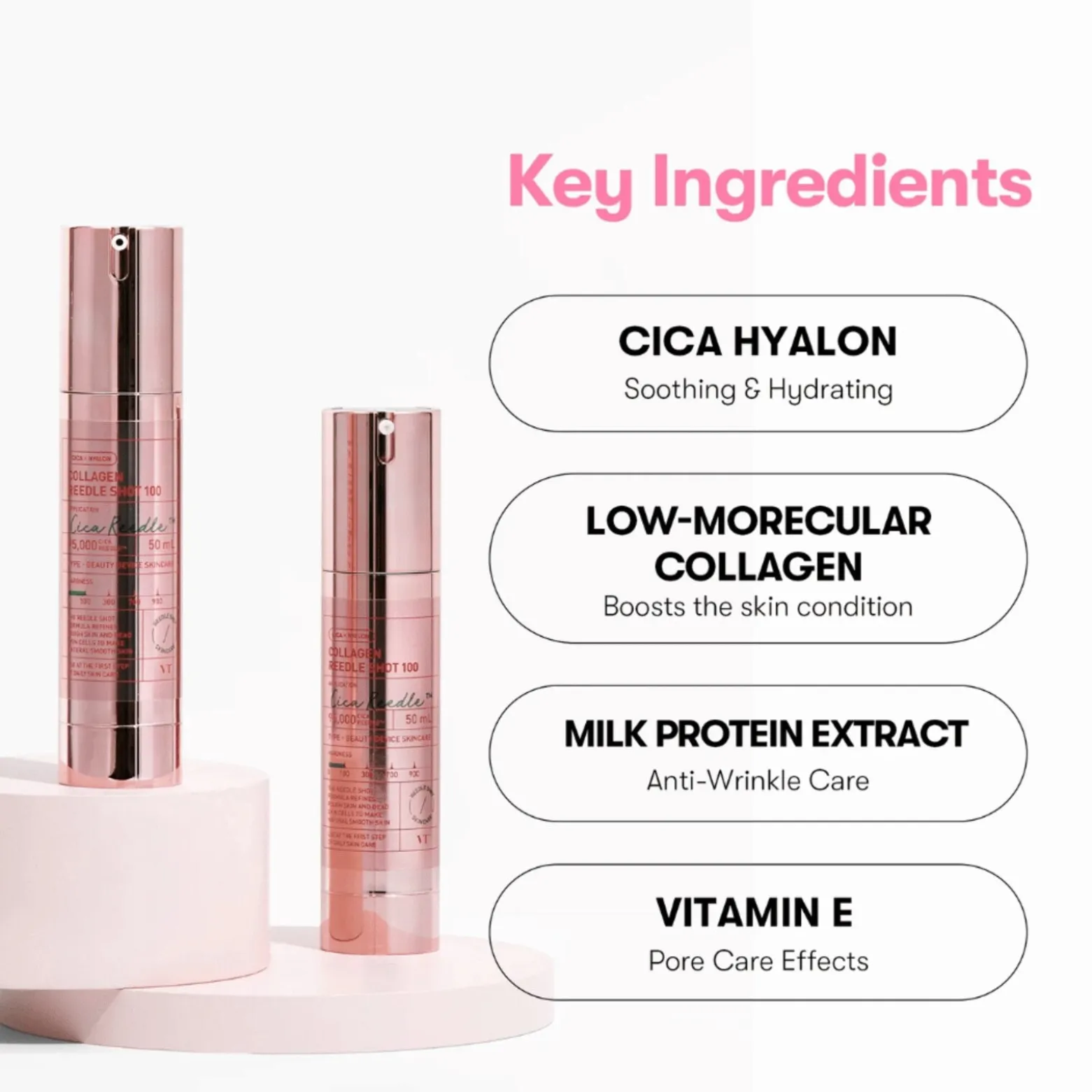 VT Cosmetics Collagen Reedle Shot 100 Firming Collagen Serum with Microneedles 50ml (1.69floz)