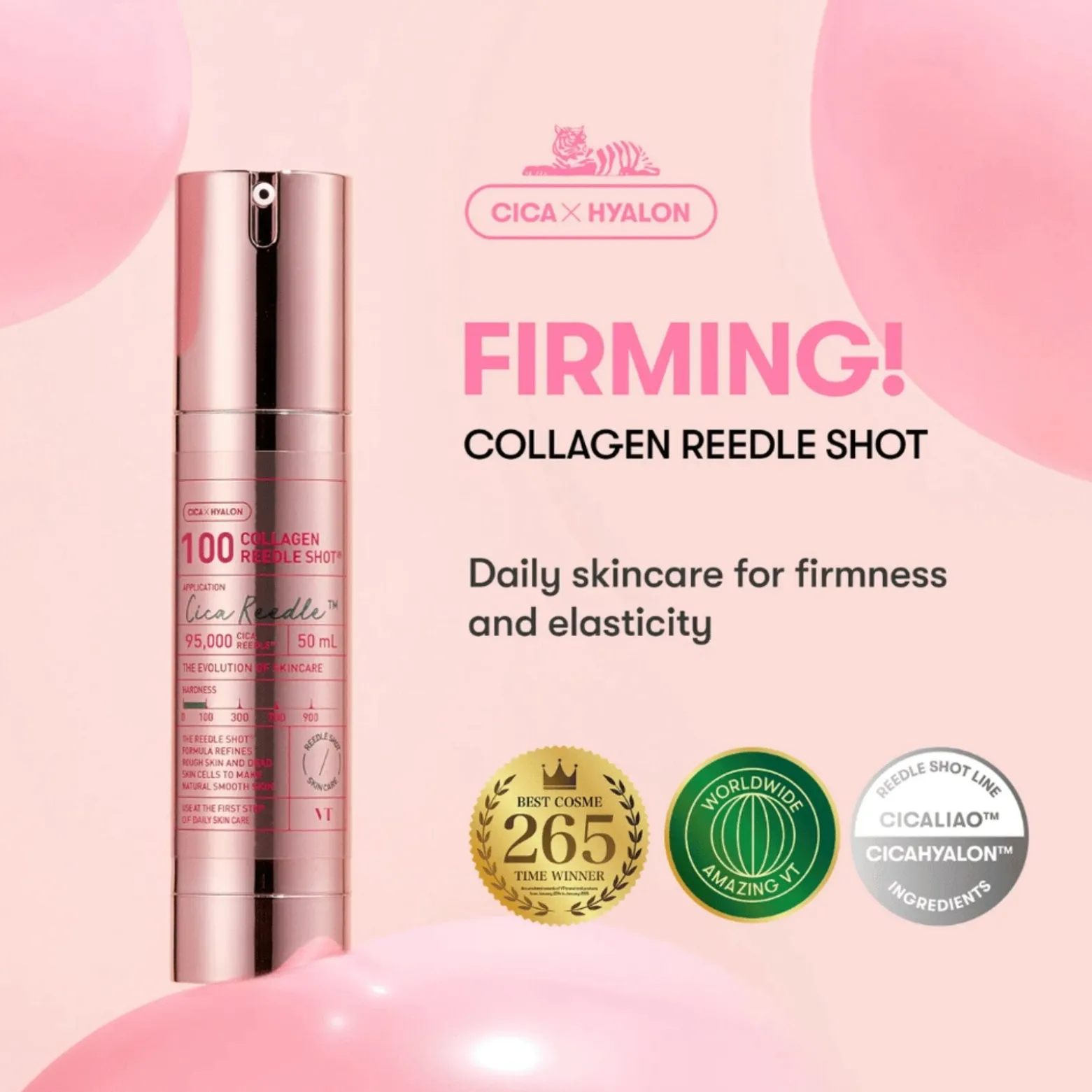 VT Cosmetics Collagen Reedle Shot 100 Firming Collagen Serum with Microneedles 50ml (1.69floz)