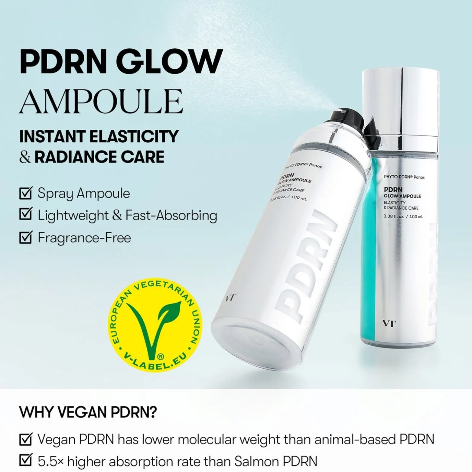 VT Cosmetics PDRN Glow Ampoule 100ml (3.38floz)