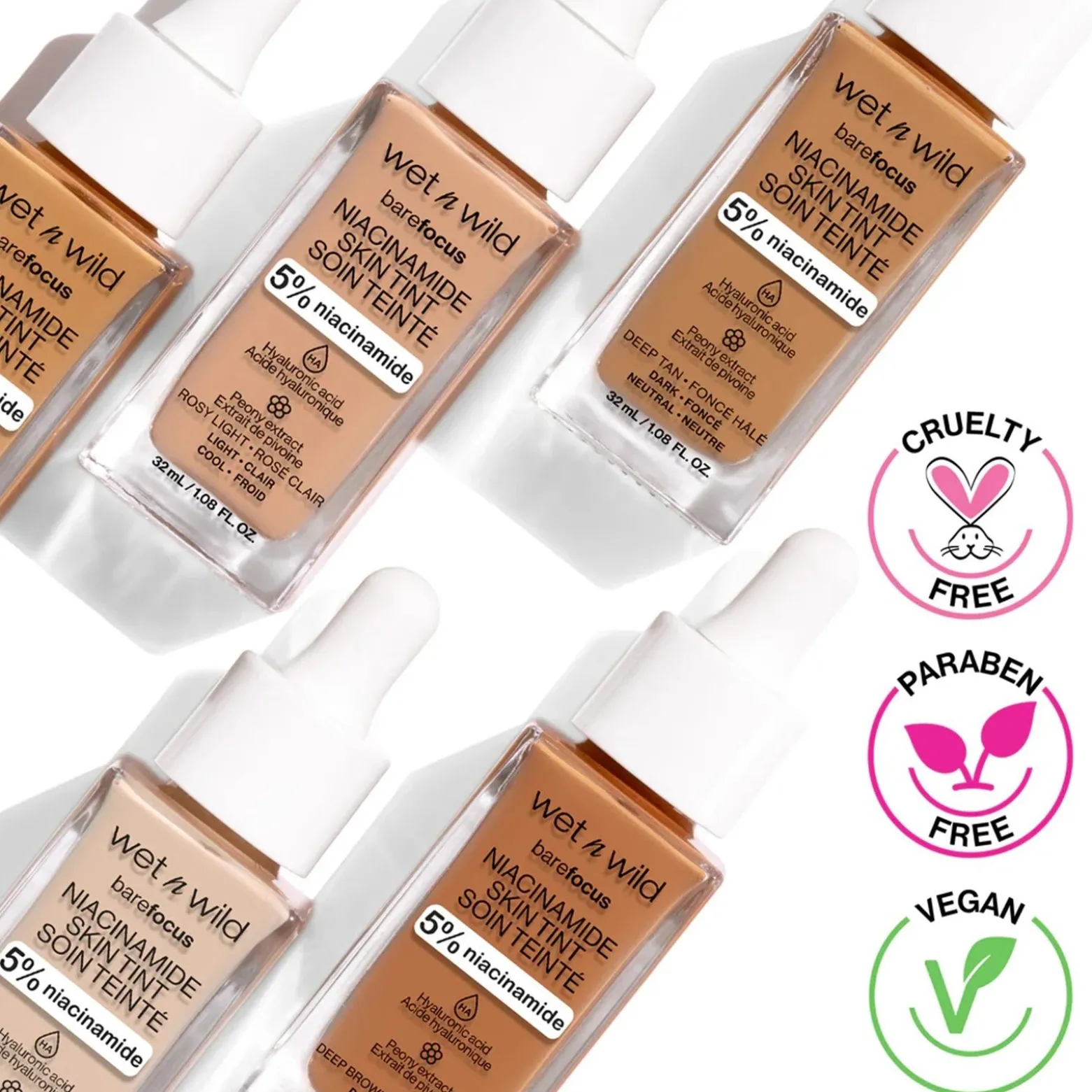 Wet n Wild Bare Focus Niacinamide Skin Tint Fair 32ml (1.08floz)
