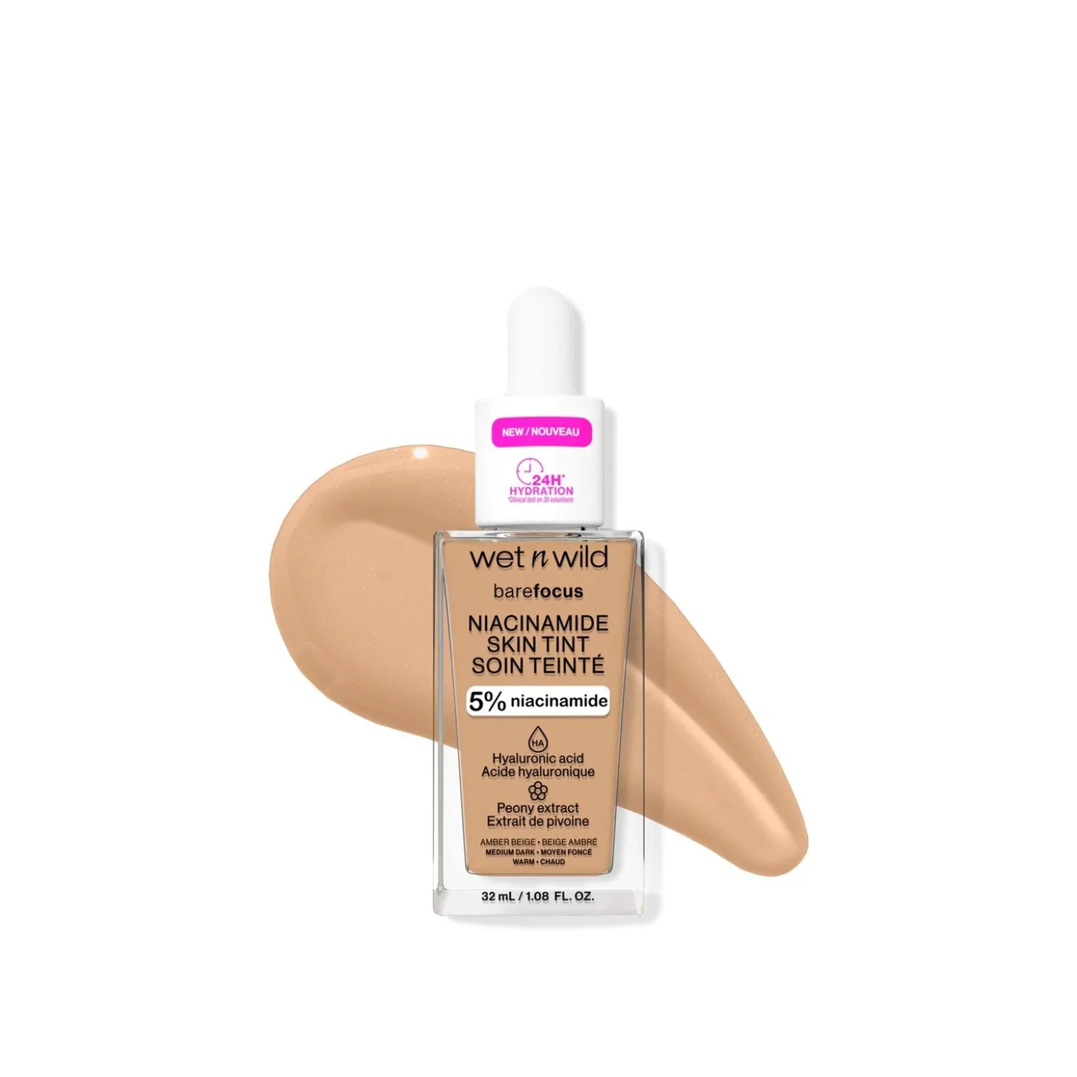 Wet n Wild Bare Focus Niacinamide Skin Tint Amber Beige 32ml (1.08floz)