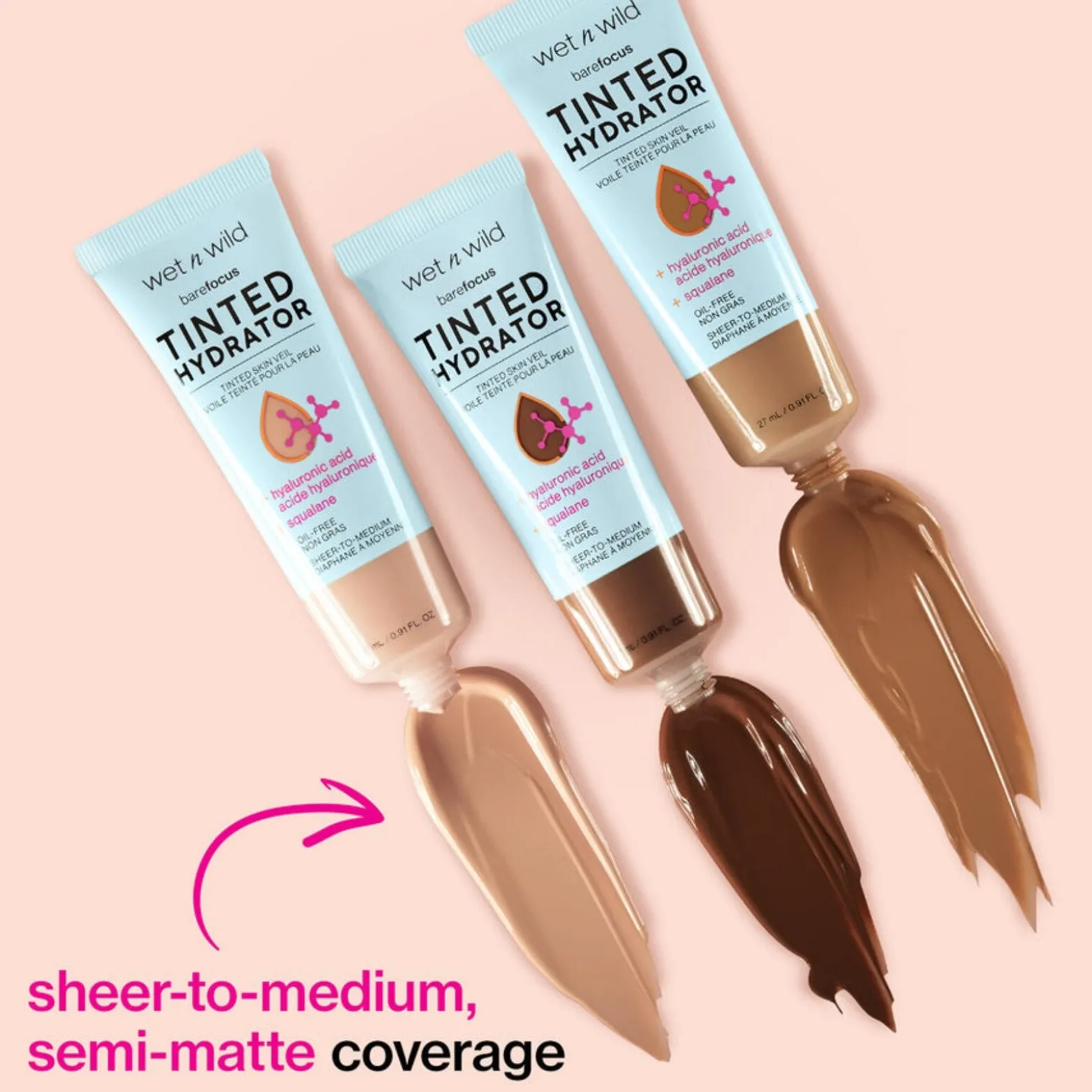 Wet n Wild Bare Focus Tinted Hydrator Tinted Skin Veil Medium Tan 27ml (0.91floz)