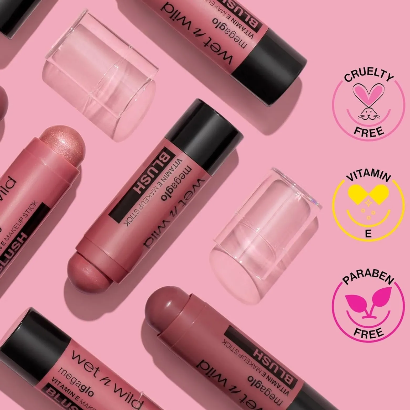 Wet n Wild Megaglo Vitamin E Makeup Stick Blush Dusty Pink 6g (0.21oz)