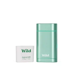 Wild Aqua Case and Fresh Cotton & Sea Salt Refillable Natural Deodorant 40g (1.41oz)