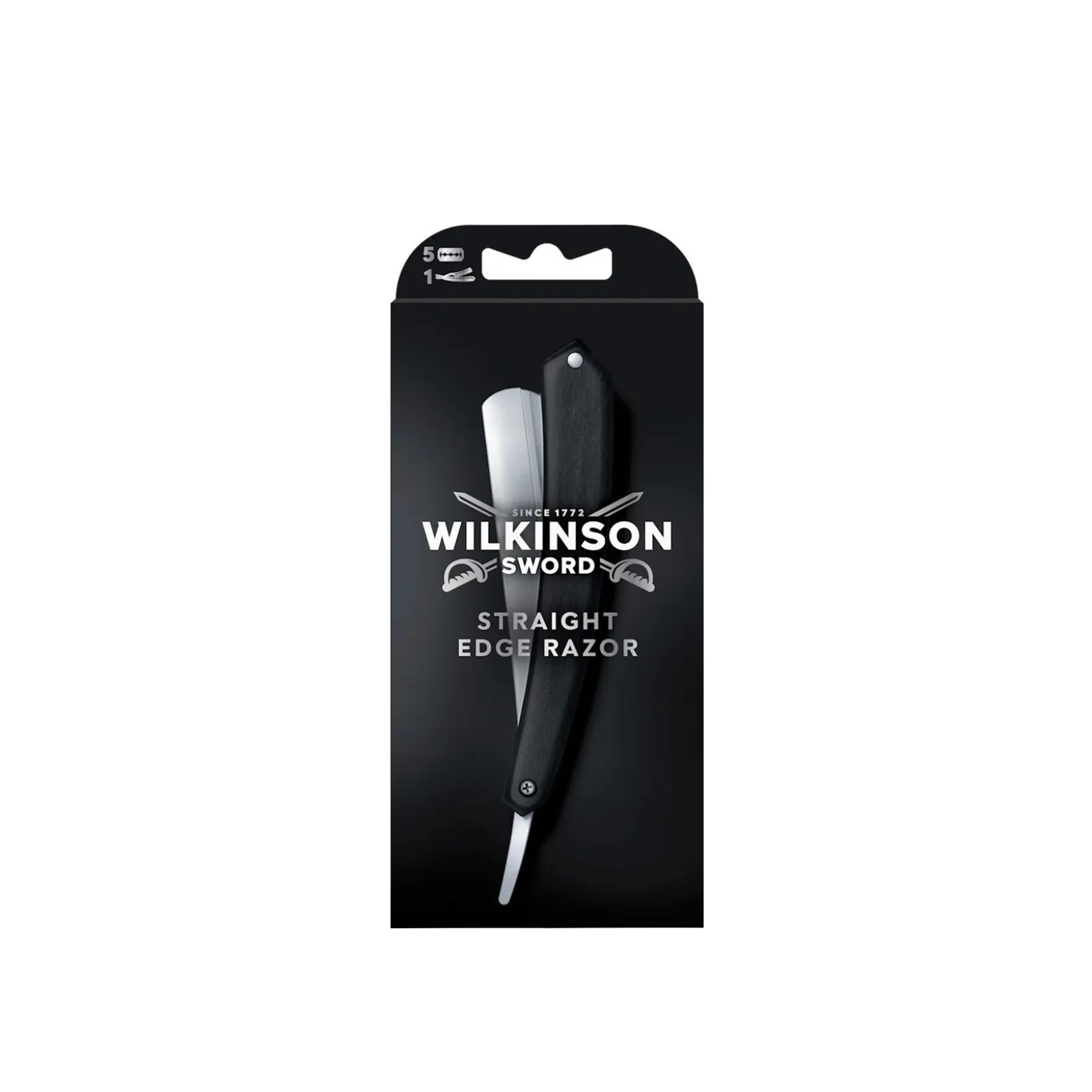 Wilkinson Sword Straight Edge Razor + 5 Replacement Razor Blades