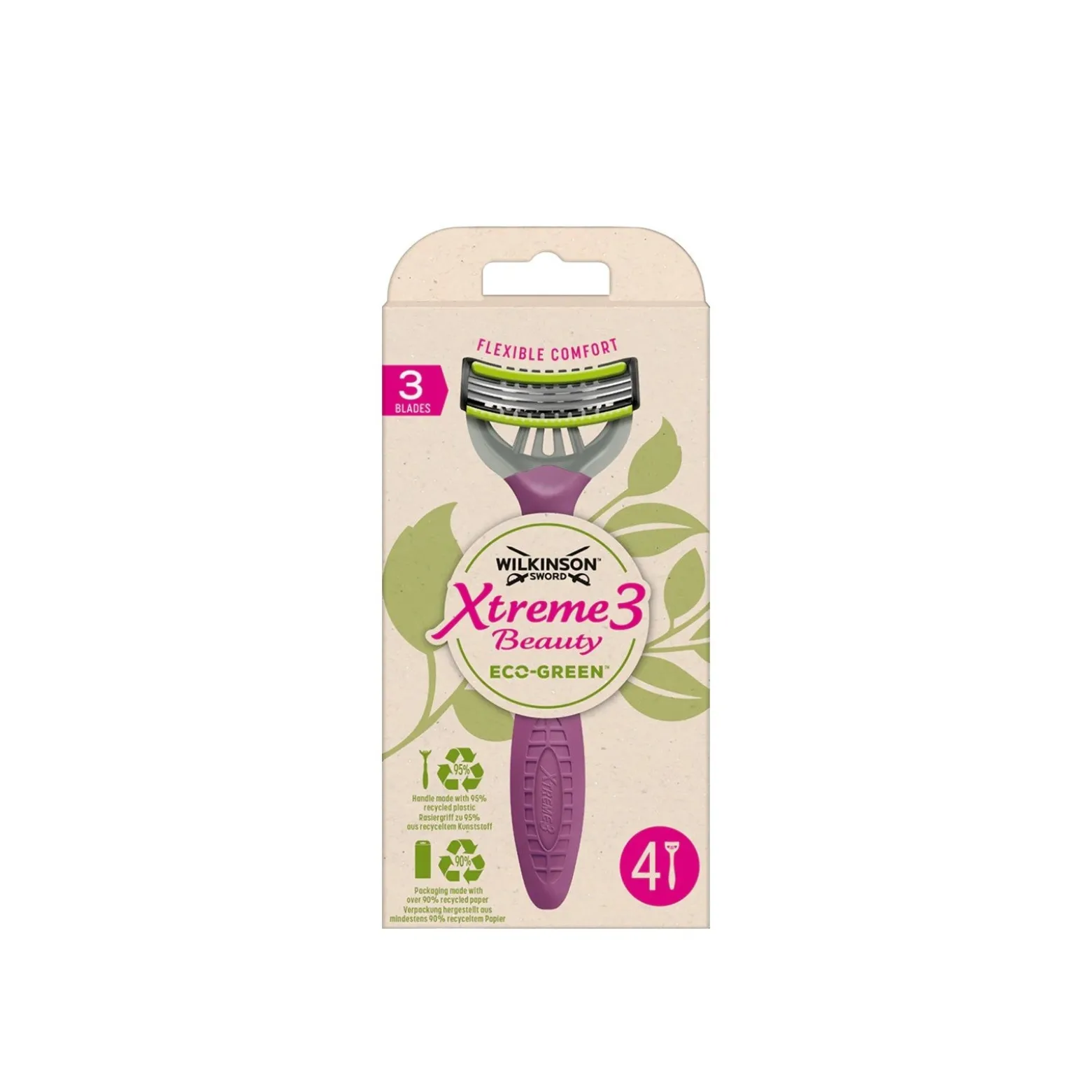 Wilkinson Sword Xtreme 3 Beauty Eco-Green Disposable Razors x4