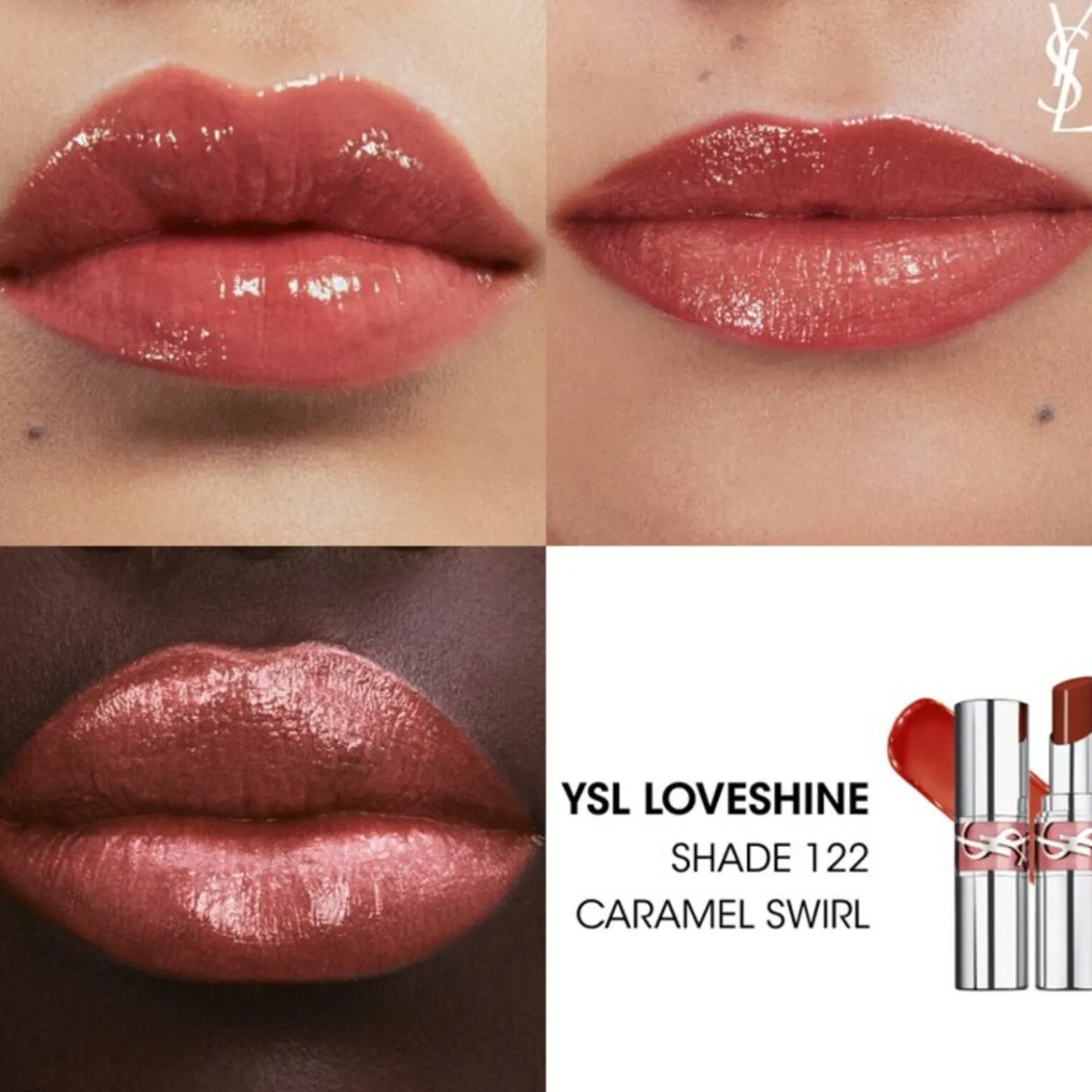 Yves Saint Laurent Loveshine High-Shine Caring Lipstick 122 Caramel Swirl 3.2g (0.11oz)
